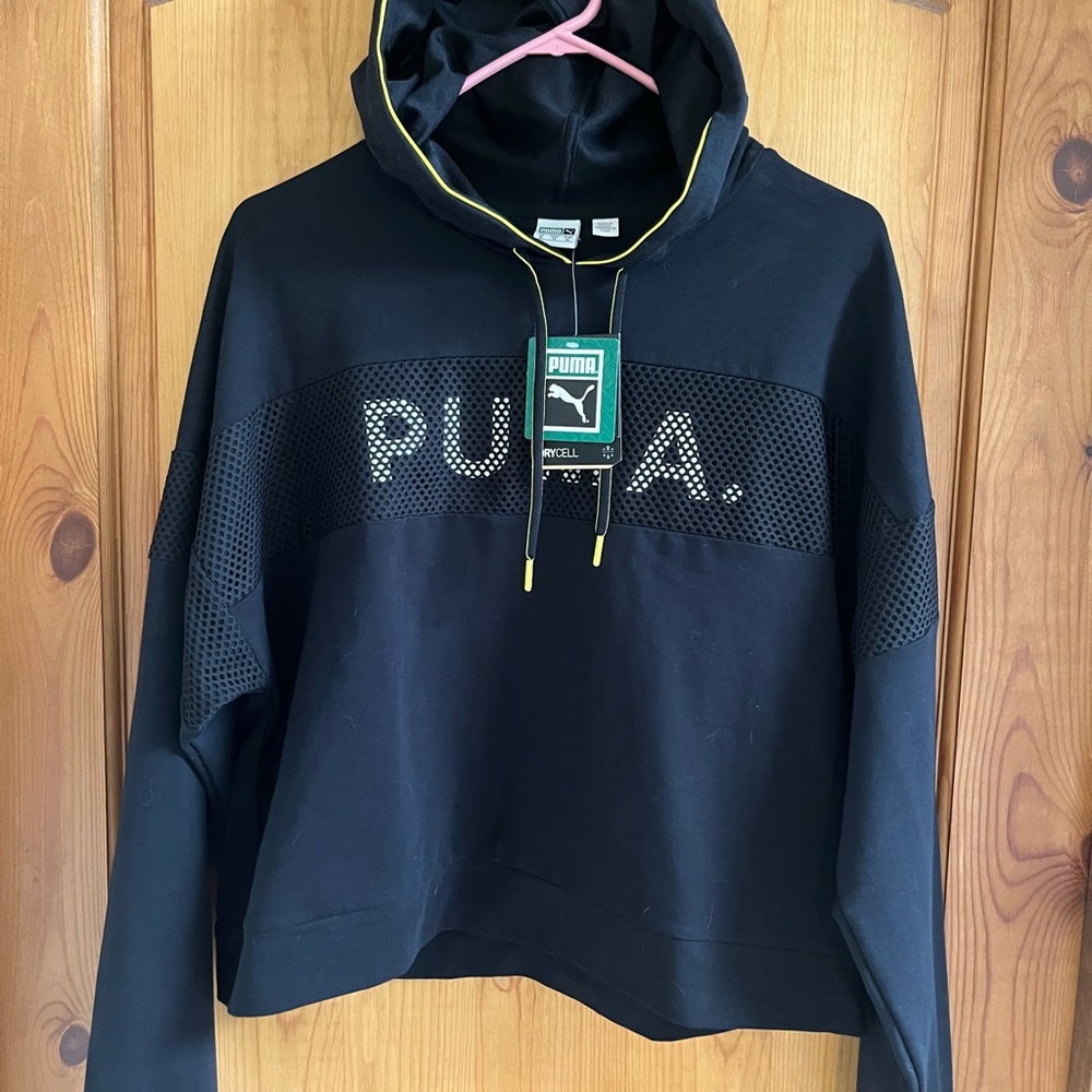 Puma Performance Jacket in Black with Yellow Trim